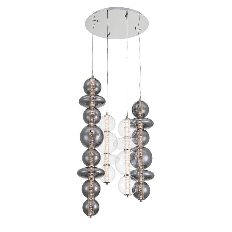 Image 2 Eurofase Atomo, Chandelier, 4-Light, 50", Chrome, Mixed Glass more views