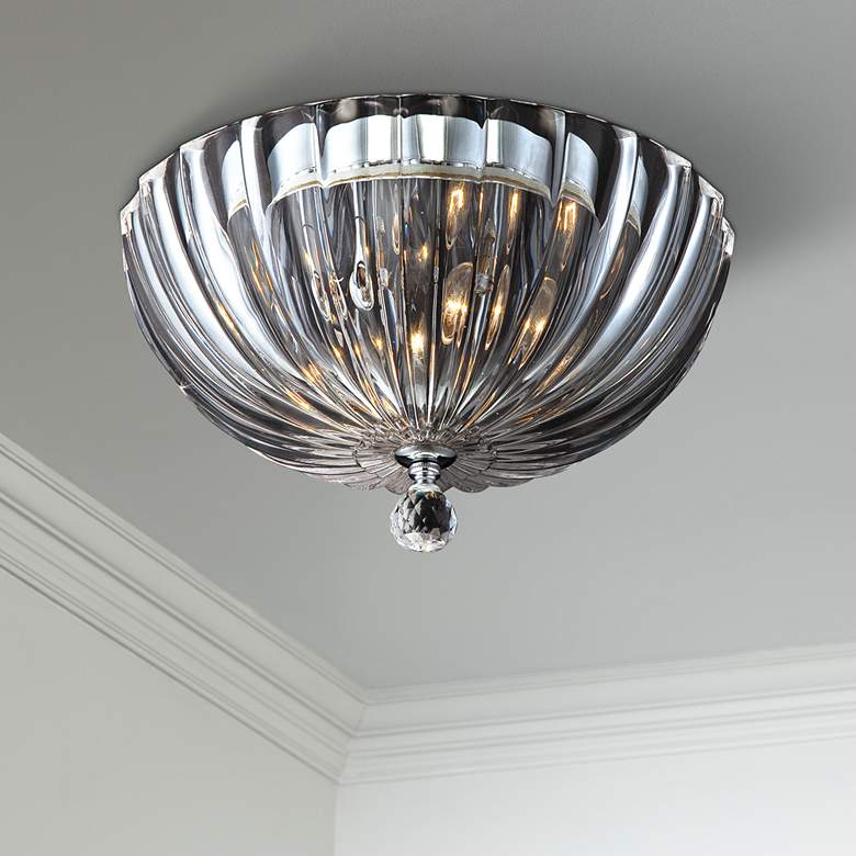 Image 1 Eurofase Aurora 11 3/4"W Scalloped Glass Ceiling Light