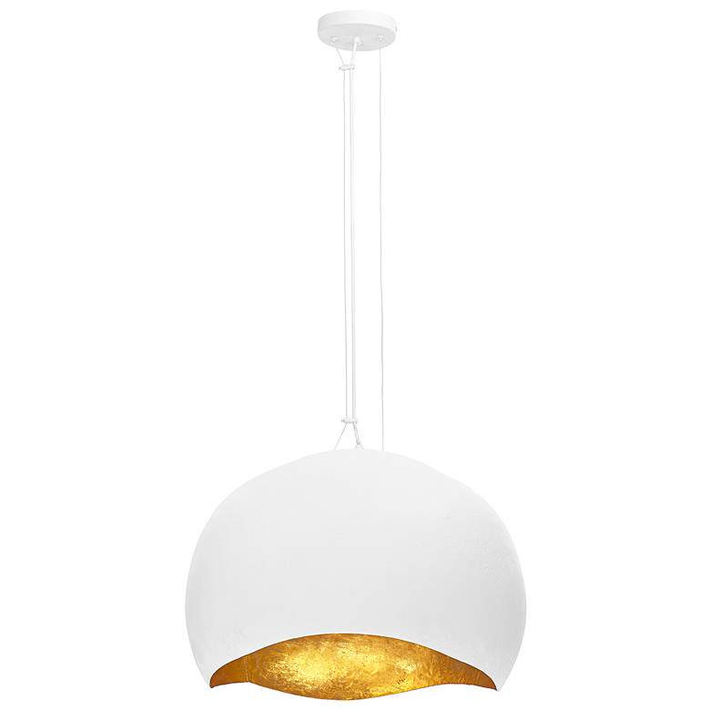 Image 1 Eurofase Baleia 3 Light Pendant in White and Gold Foil