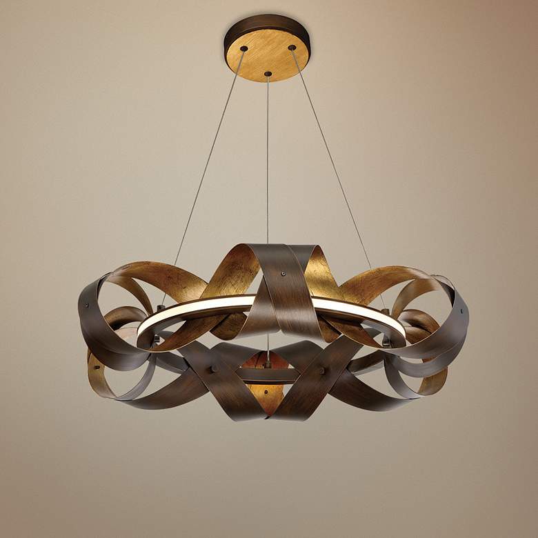 Image 1 Eurofase Banderia 22 1/2 inch Wide Bronze LED Chandelier