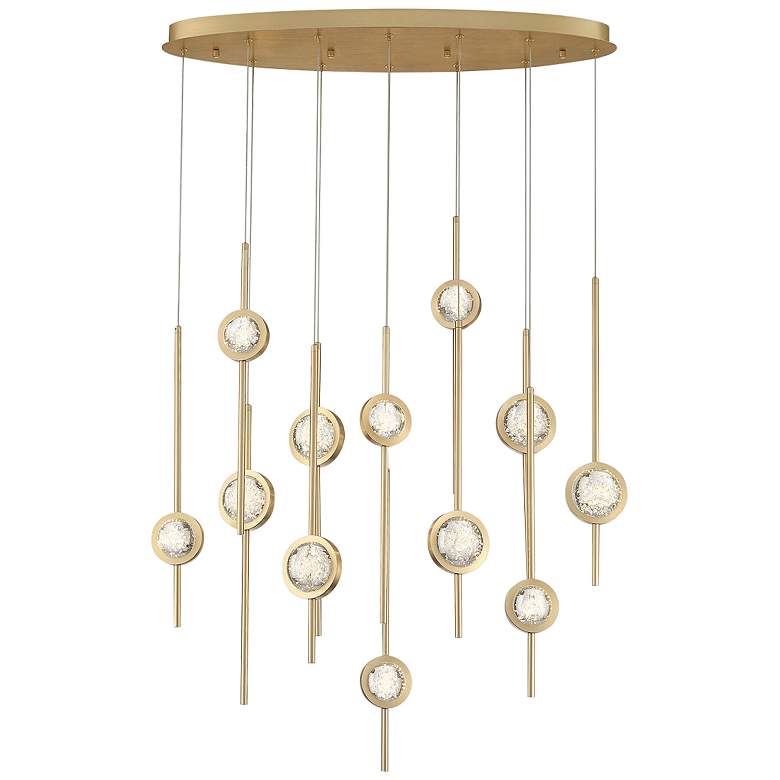 Image 1 Eurofase Barletta 23.50 In. x 12 In. Integrated LED Chandelier in Brass