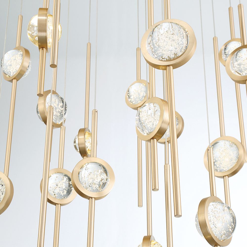 Image 3 Eurofase Barletta 23.50 In. x 39.75 In. Integrated LED Chandelier in Gold more views