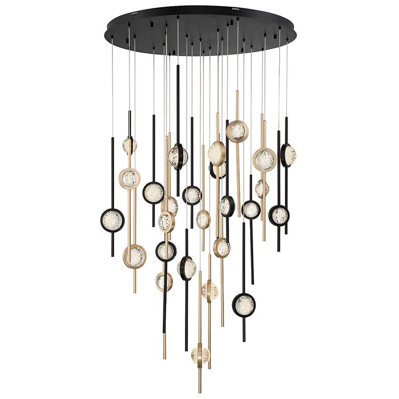 Image 1 Eurofase Barletta 23.50 In. x 39.75 Integrated LED Chandelier in Black/Gold