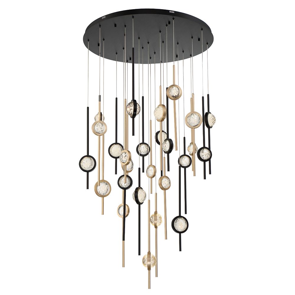 Image 2 Eurofase Barletta 23.50 In. x 39.75 Integrated LED Chandelier in Black/Gold more views