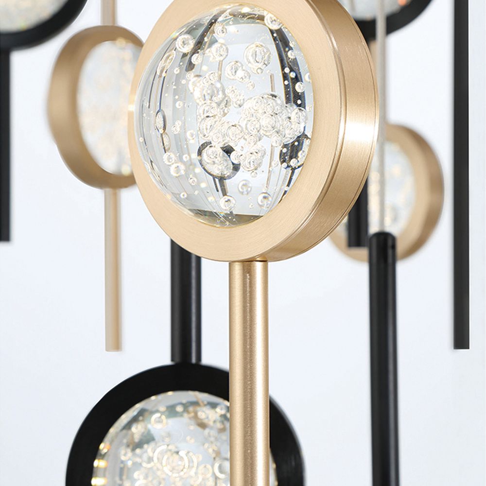 Image 3 Eurofase Barletta 23.50 In. x 39.75 Integrated LED Chandelier in Black/Gold more views