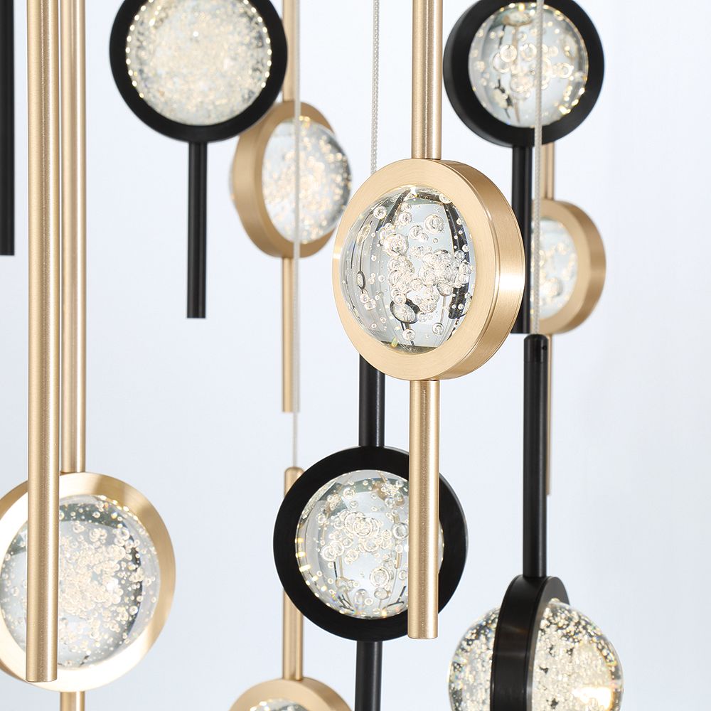 Image 4 Eurofase Barletta 23.50 In. x 39.75 Integrated LED Chandelier in Black/Gold more views