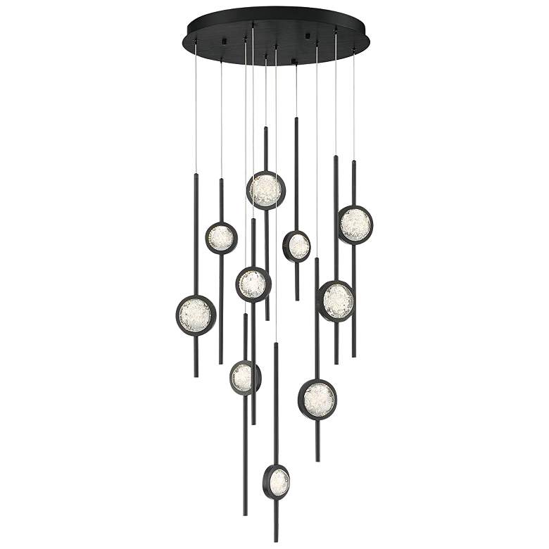 Image 2 Eurofase Barletta 24 inch Wide Black Anodized Aluminum LED Chandelier