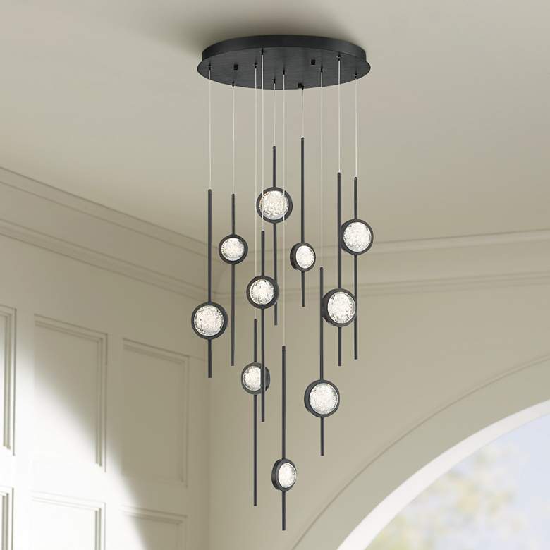 Image 1 Eurofase Barletta 24 inch Wide Black Anodized Aluminum LED Chandelier