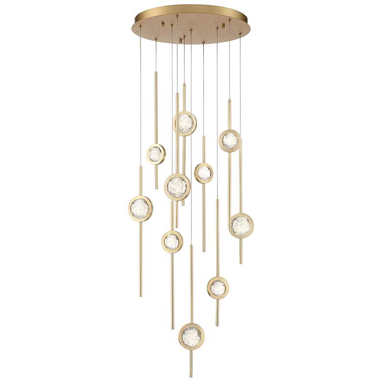 Image 2 Eurofase Barletta 24 inch Wide Brass Anodized Aluminum LED Chandelier