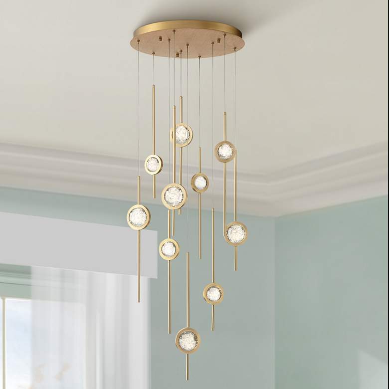 Image 1 Eurofase Barletta 24 inch Wide Brass Anodized Aluminum LED Chandelier