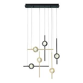 Image2 of Eurofase Barletta 32" LED Chandelier Gold And Black more views