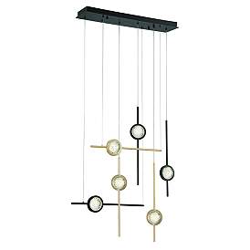 Image3 of Eurofase Barletta 32" LED Chandelier Gold And Black more views