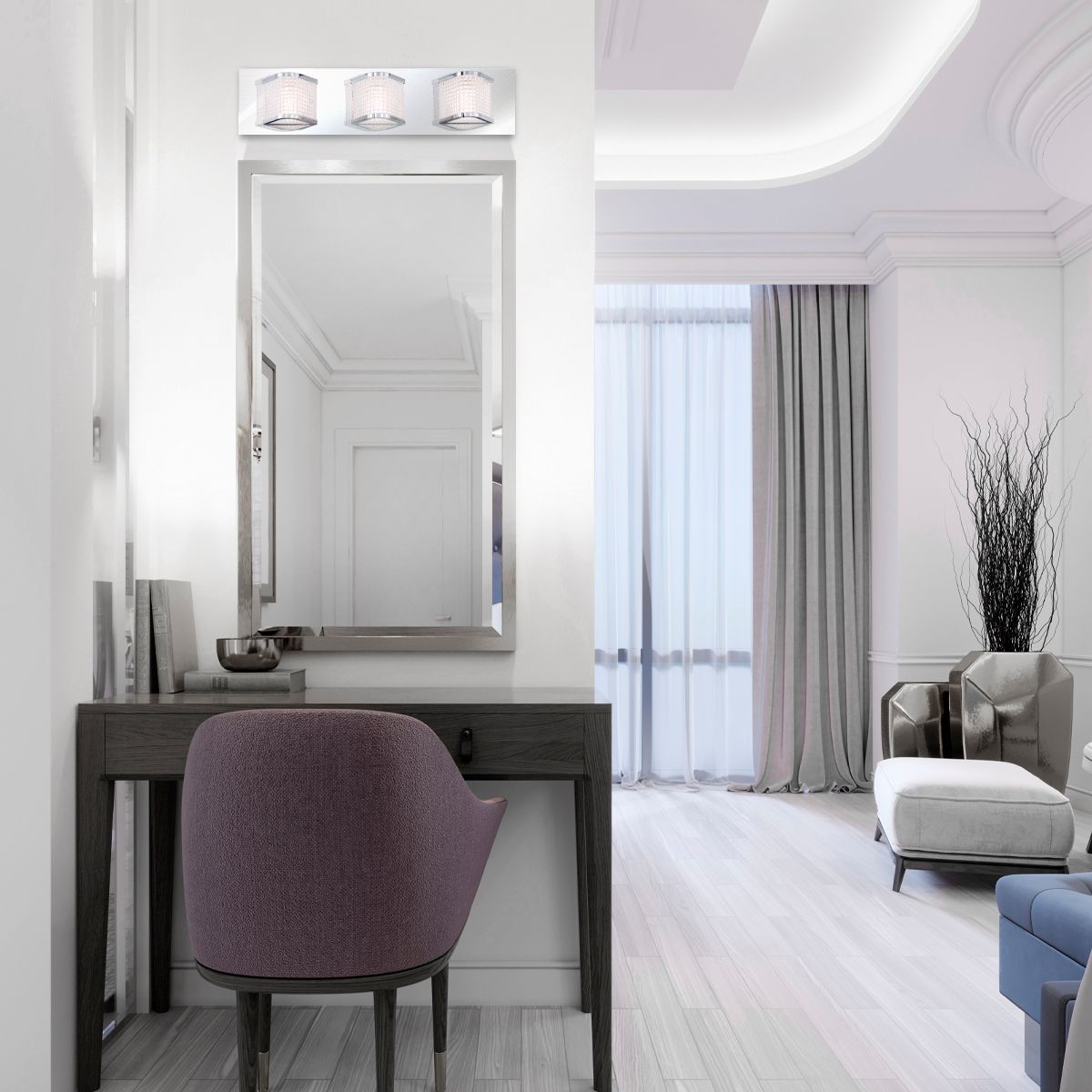 Image 2 Eurofase Belgroue 5 In. x 21.25 In. Integrated LED Bath Bar in Chrome more views