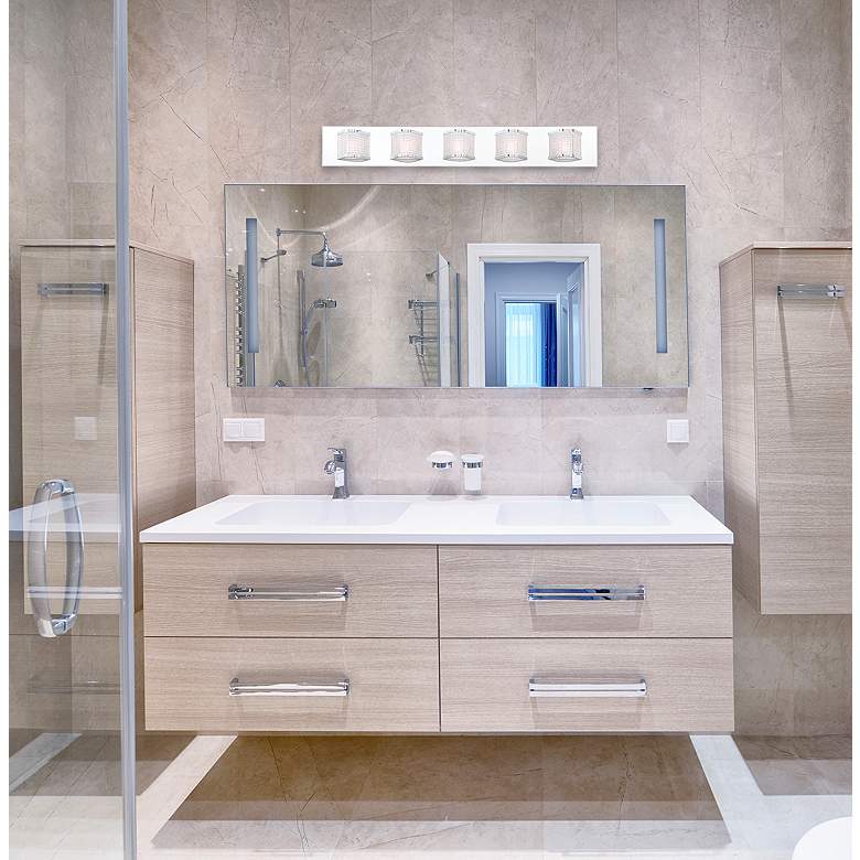 Image 3 Eurofase Belgroue 5 In. x 34.75 In. Integrated LED Bath Bar in Chrome more views