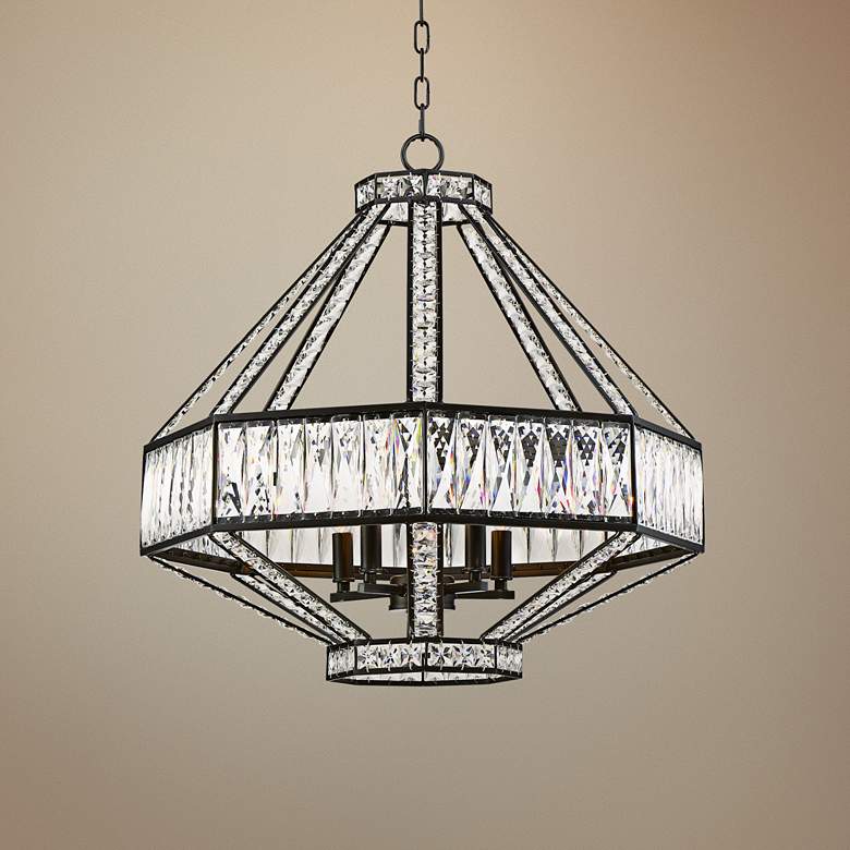 Image 1 Eurofase Bellezza 23 3/4"W Bronze 5-Light Crystal Pendant