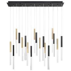 Eurofase Benicio 42" Wide Gold and Black LED Linear Chandelier
