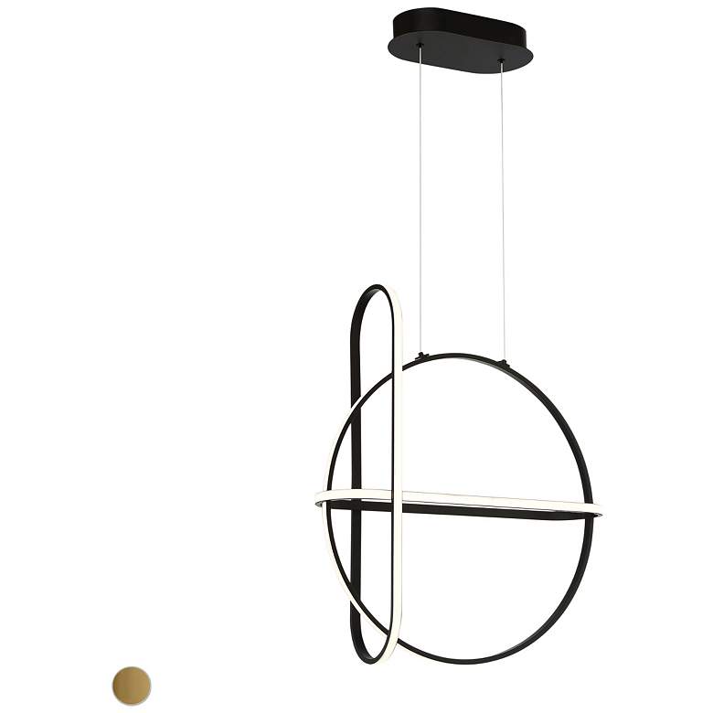 Image 1 Eurofase Berkley 23.75 In. x 6.75 In. Integrated LED Chandelier in Black