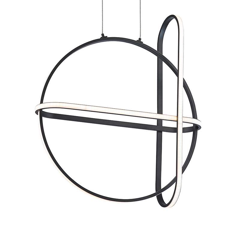 Image 3 Eurofase Berkley 23.75 In. x 6.75 In. Integrated LED Chandelier in Black more views