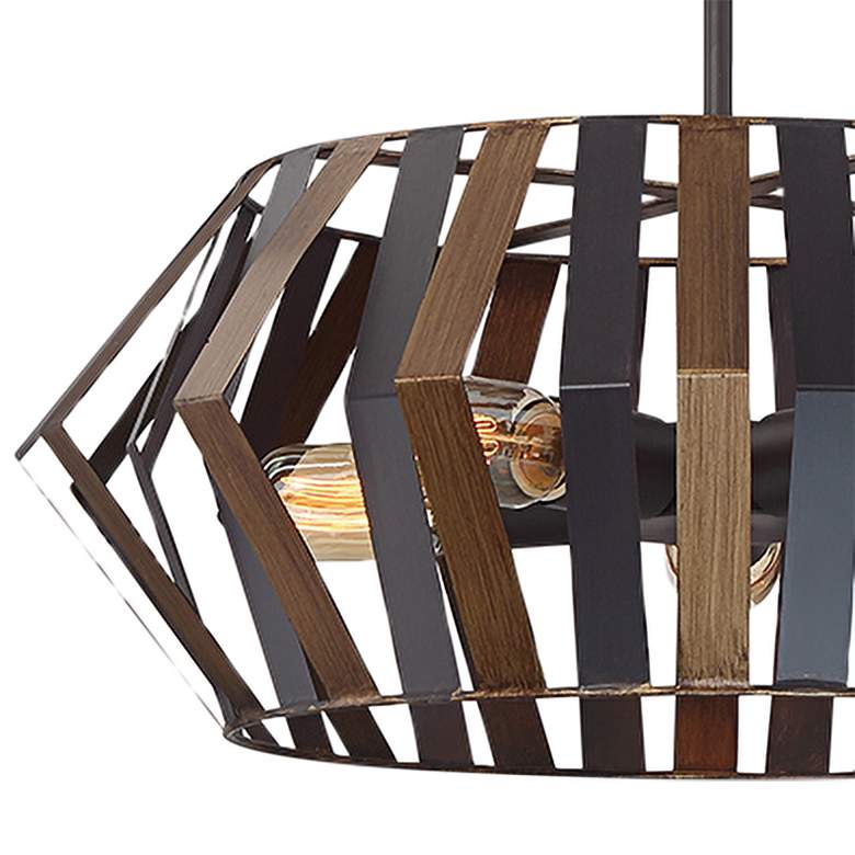 Eurofase Bevelo 20&quot; Wide Wood and Bronze Chandelier more views