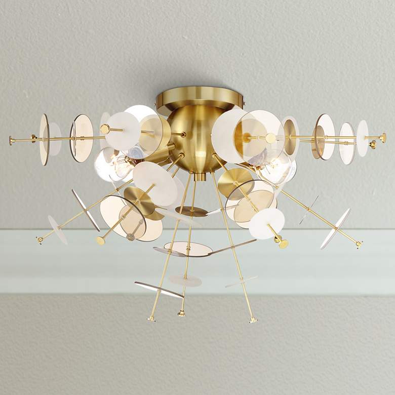 Image 1 Eurofase Bonazzi 24" Wide Brass 4-Light Ceiling Light