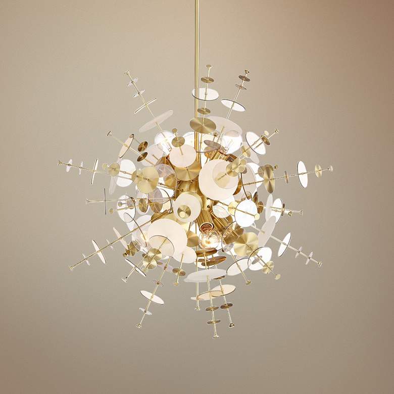 Image 1 Eurofase Bonazzi 29" Wide Brass 9-Light Chandelier