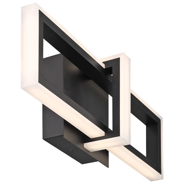Image 3 Eurofase Bordo 16" High Matte Black LED Wall Sconce more views