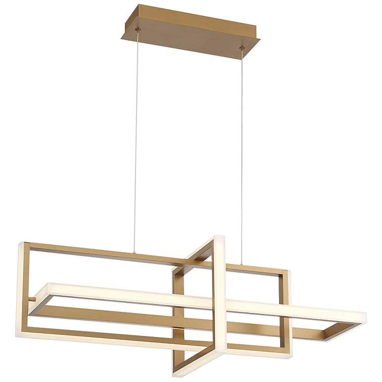 Image 2 Eurofase Bordo 37 3/4" Wide Modern Gold Rectangular LED Chandelier