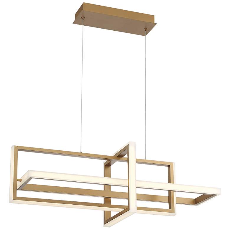 Image 2 Eurofase Bordo 37 3/4 inch Wide Modern Gold Rectangular LED Chandelier