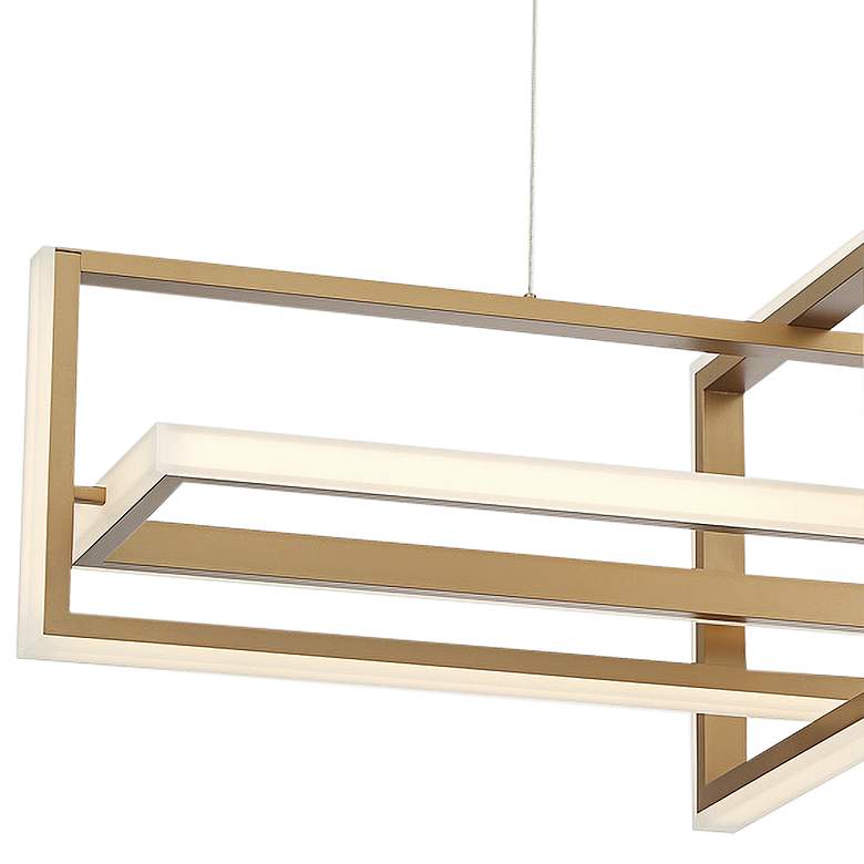 Image 3 Eurofase Bordo 37 3/4 inch Wide Modern Gold Rectangular LED Chandelier more views