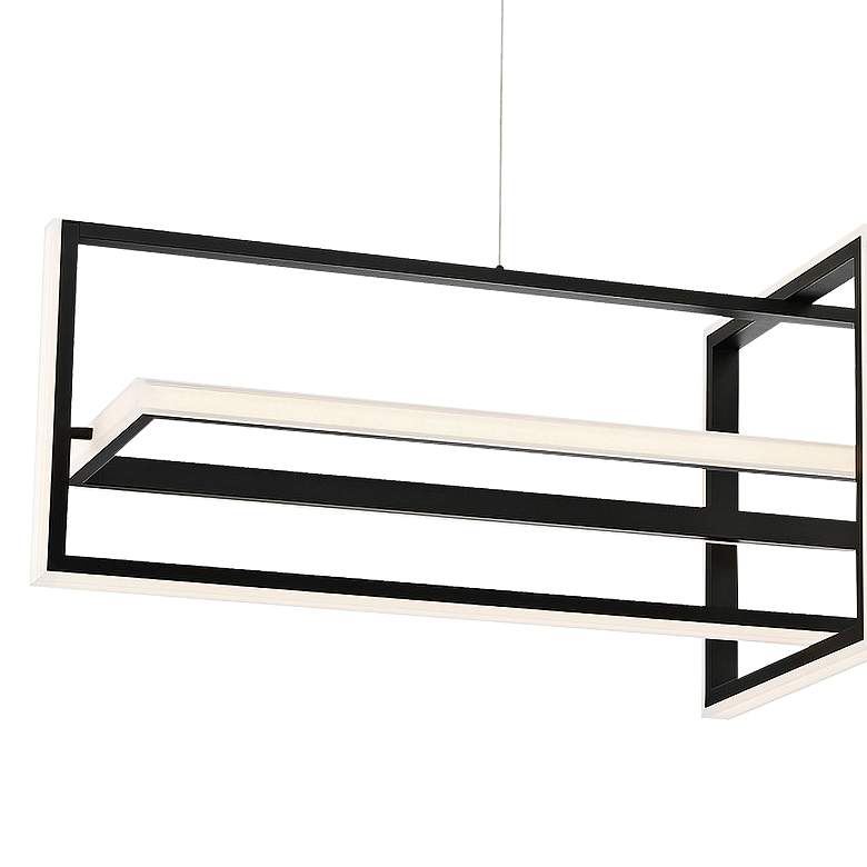 Image 2 Eurofase Bordo 56" Wide Matte Black LED Linear Chandelier more views
