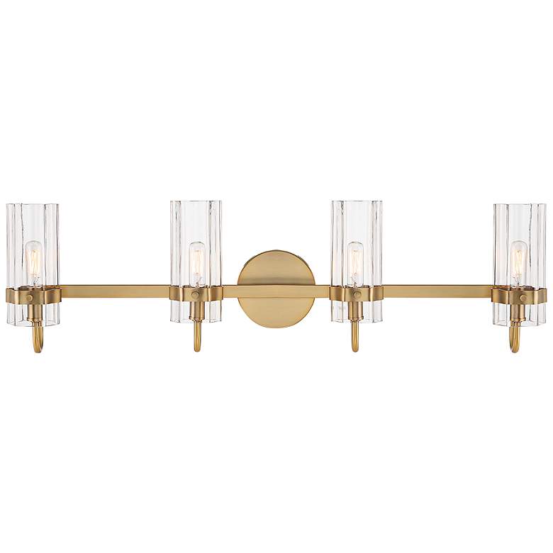 Image 1 Eurofase Brook 31" Wide Brass 4-Light Bath Light