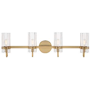 Eurofase Brook 31" Wide Brass 4-Light Bath Light