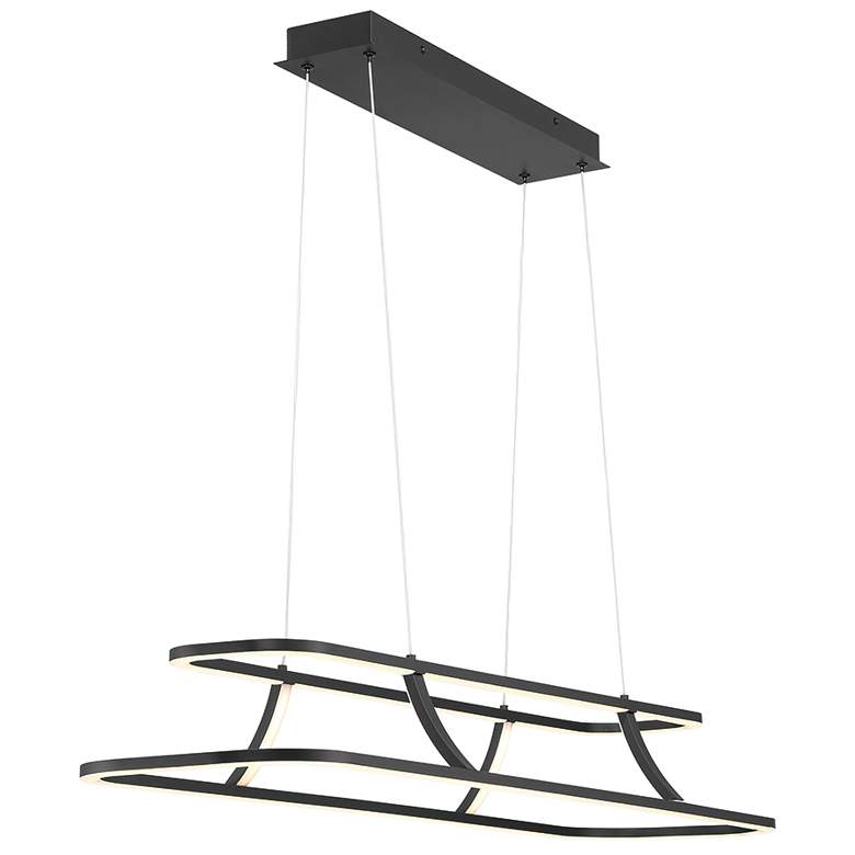 Image 1 Eurofase Cadoux 5 In. x 11.75 In. Integrated LED Chandelier in Black