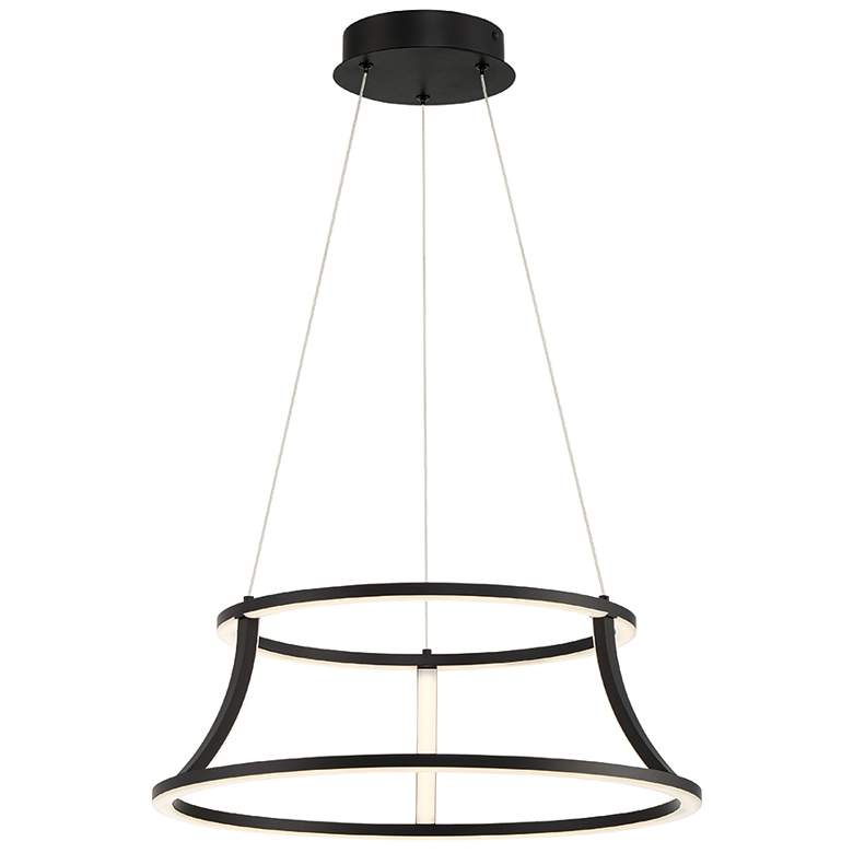 Image 1 Eurofase Cadoux 7 In. x 20 In. Integrated LED Chandelier in Black