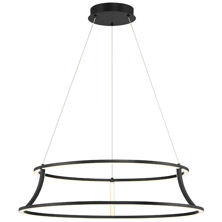 Image 1 Eurofase Cadoux 7 In. x 30 In. Integrated LED Chandelier in Black