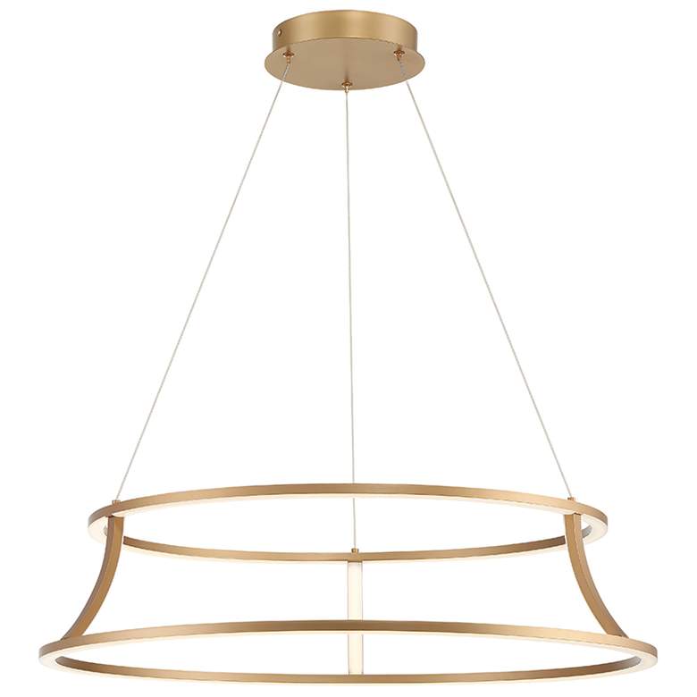Image 1 Eurofase Cadoux 7 In. x 30 In. Integrated LED Chandelier in Gold