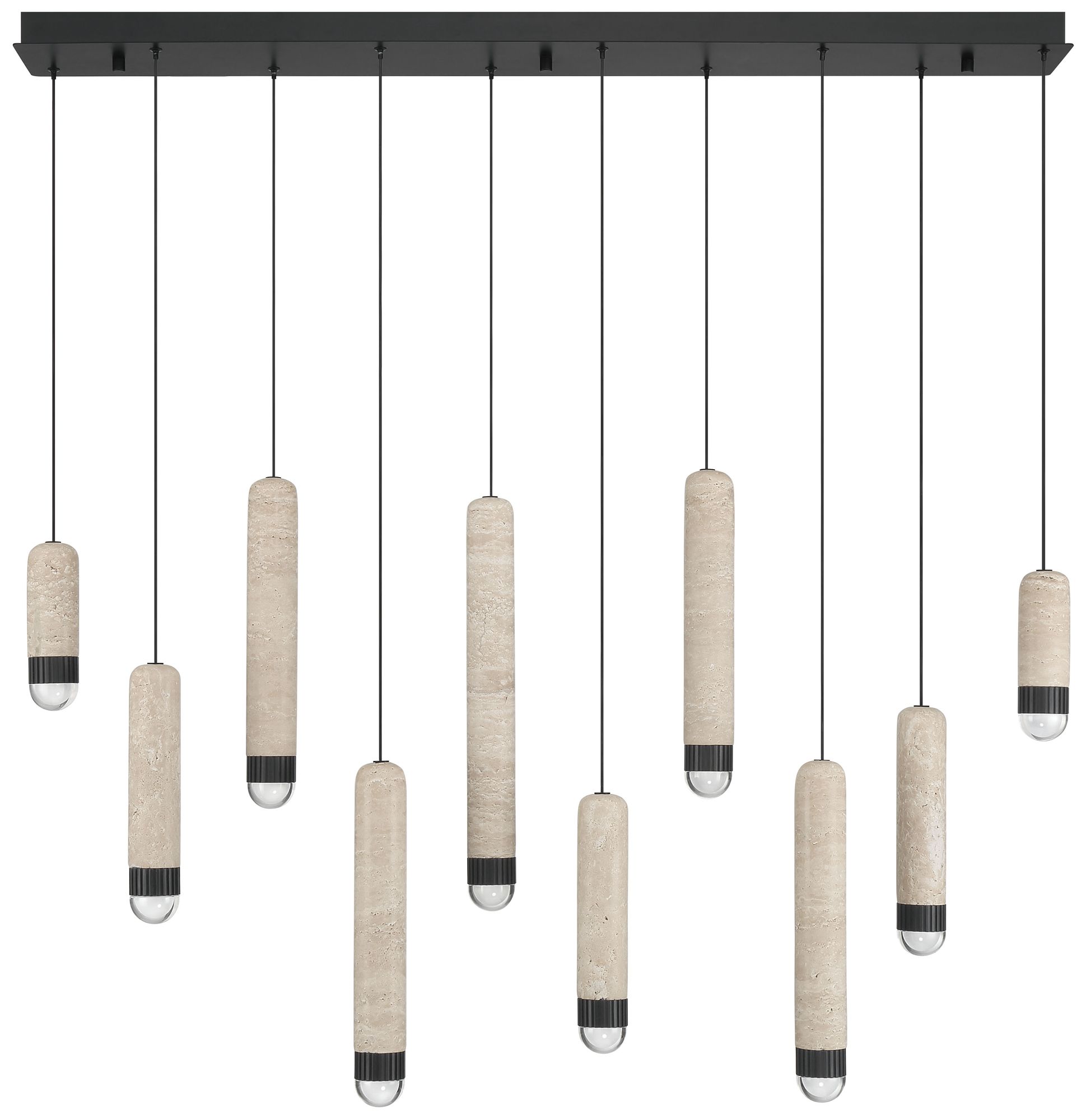 Image 2 Eurofase Cambre 10-Light 50" Integrated LED Linear Chandelier, Matte Black more views