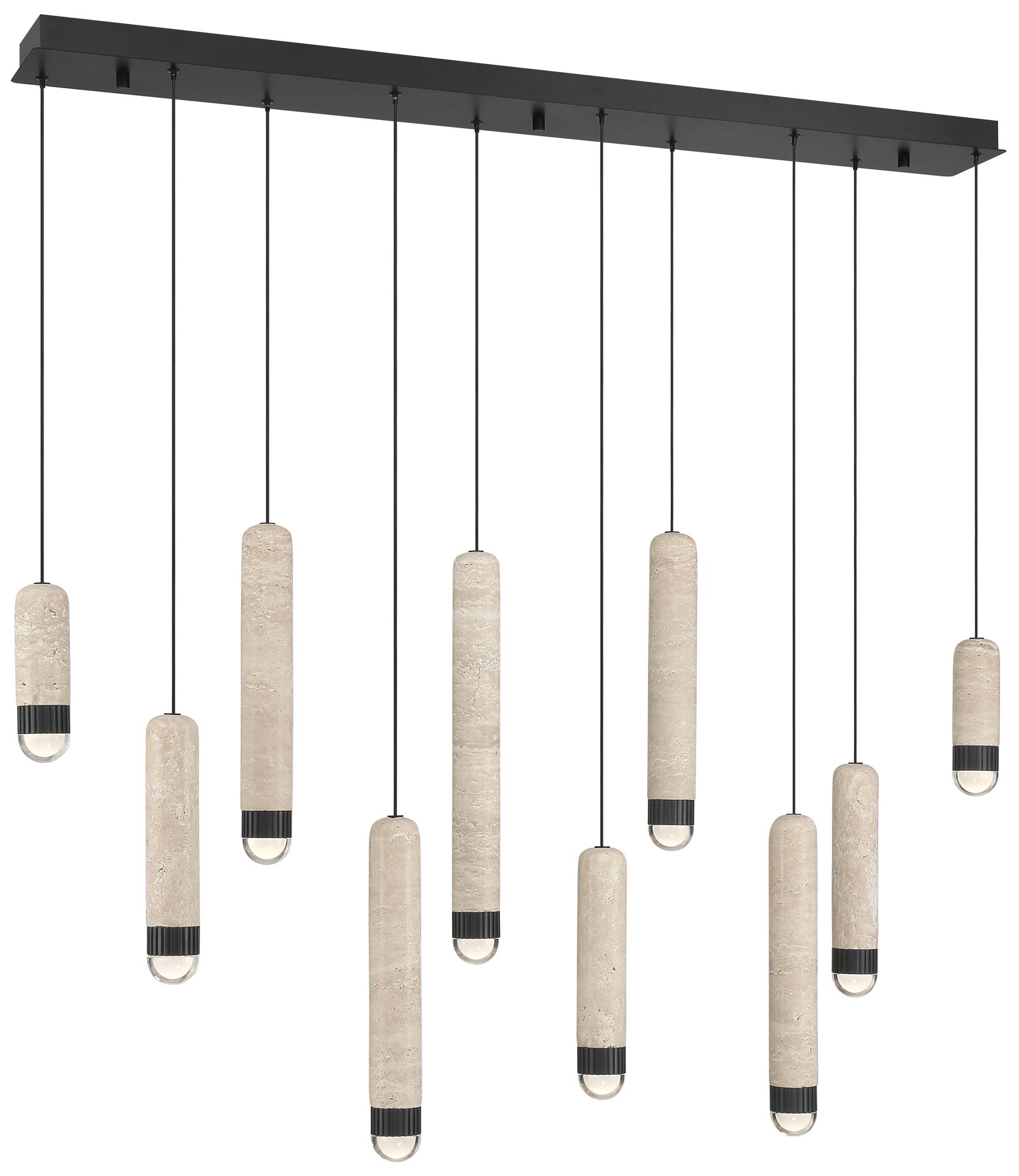 Image 3 Eurofase Cambre 10-Light 50" Integrated LED Linear Chandelier, Matte Black more views