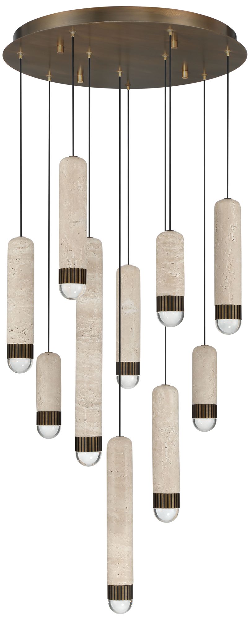 Image 2 Eurofase Cambre 22" Integrated LED Multi Drop Chandelier, Antique Brass more views