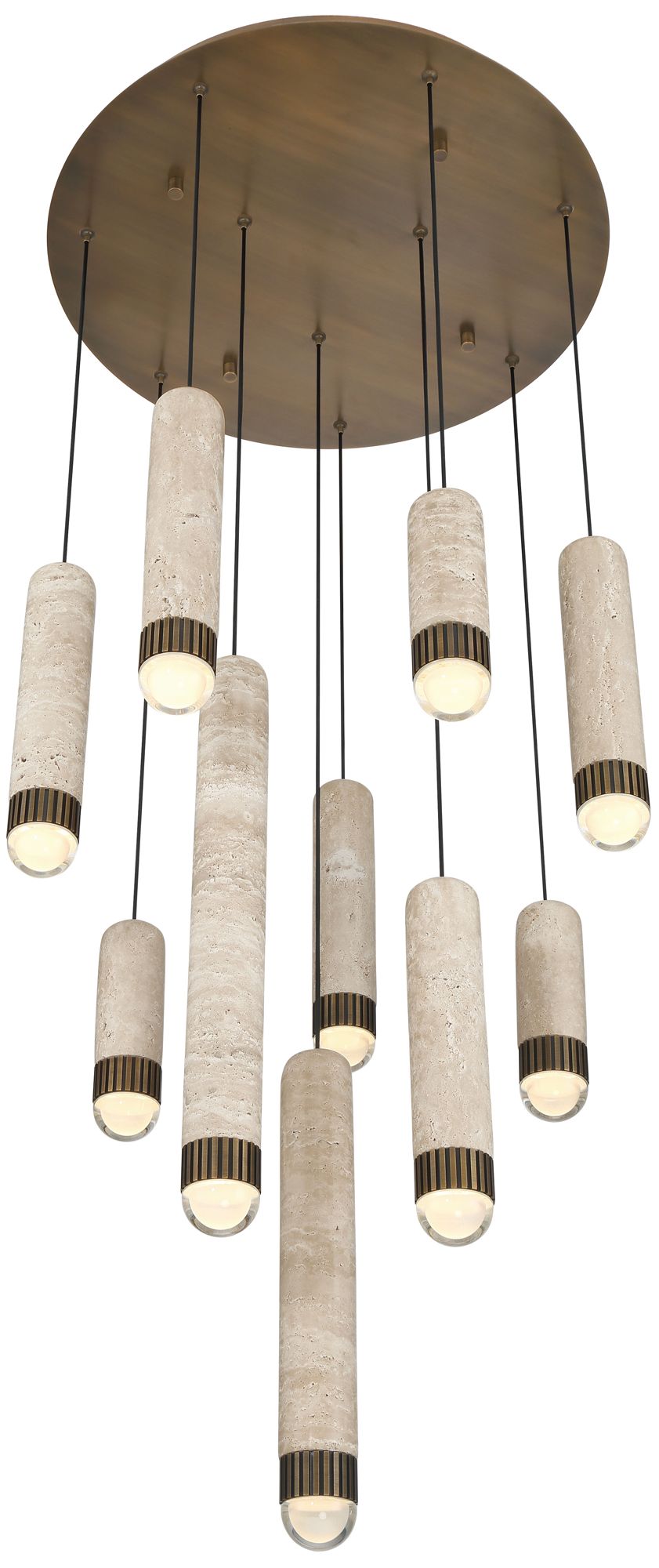 Image 4 Eurofase Cambre 22" Integrated LED Multi Drop Chandelier, Antique Brass more views