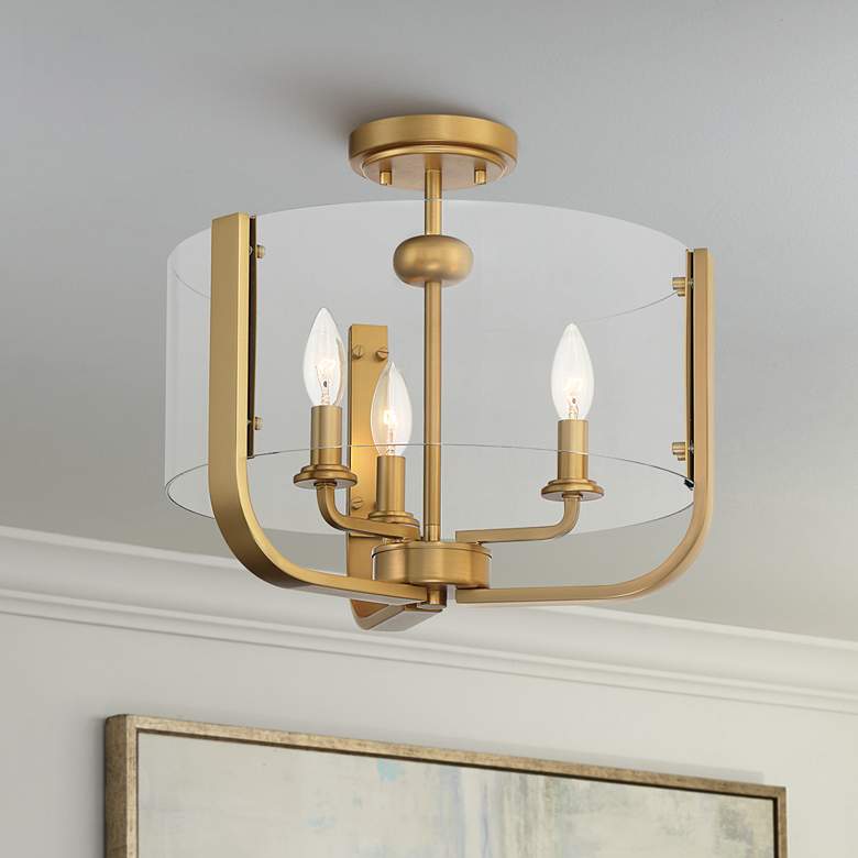 Image 1 Eurofase Campisi 16" Wide Brass 3-Light Ceiling Light