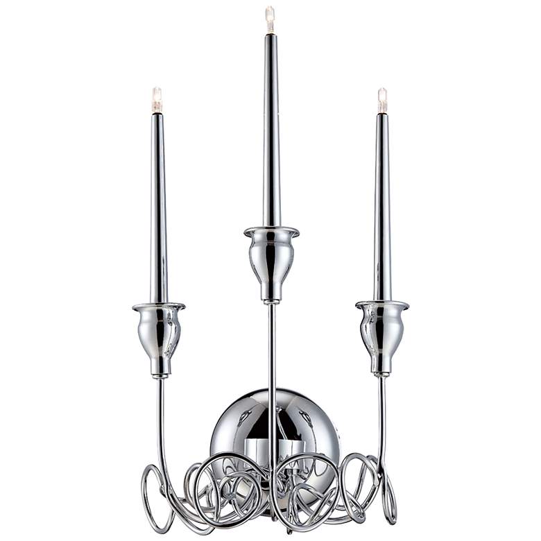 Image 1 Eurofase Candela 16 1/2 inch High Chrome 3-Light Wall Sconce