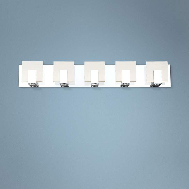 Image 1 Eurofase Canmore 34 inch Wide Chrome 5-Light LED Bath Light