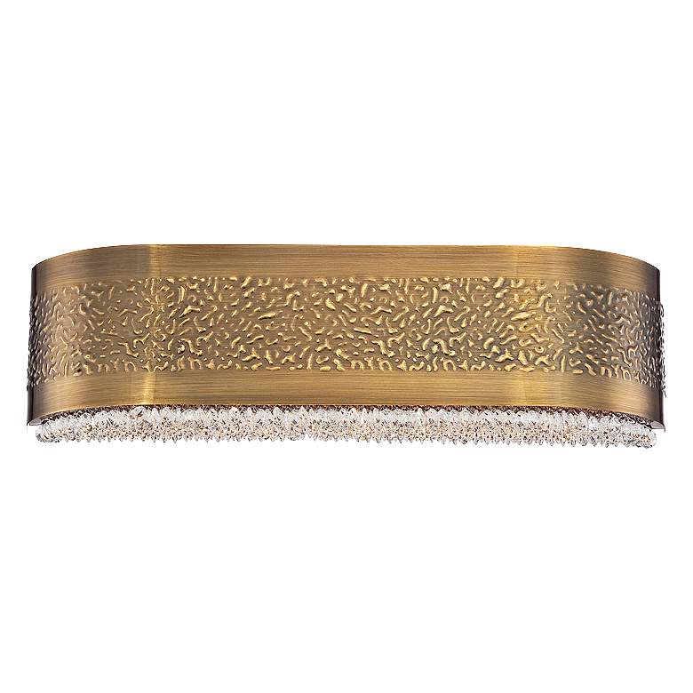 Image 1 Eurofase Cara 20" Wide Snow Glass Antique Gold Bath Light