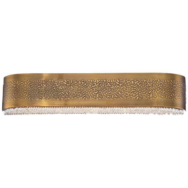 Image 1 Eurofase Cara 27 1/2"W Snow Glass Antique Gold Bath Light