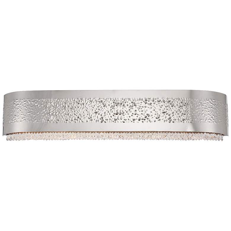 Image 1 Eurofase Cara 27 1/2"W Snow Glass Satin Nickel Bath Light