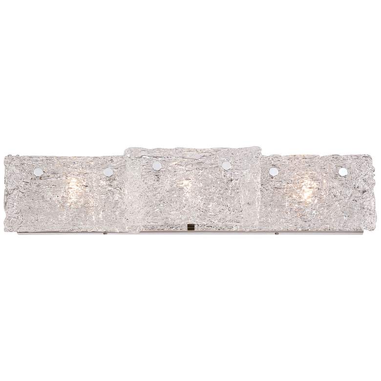 Image 1 Eurofase Caramico 27 1/4"W 3-Light Ice Glass Bath Light