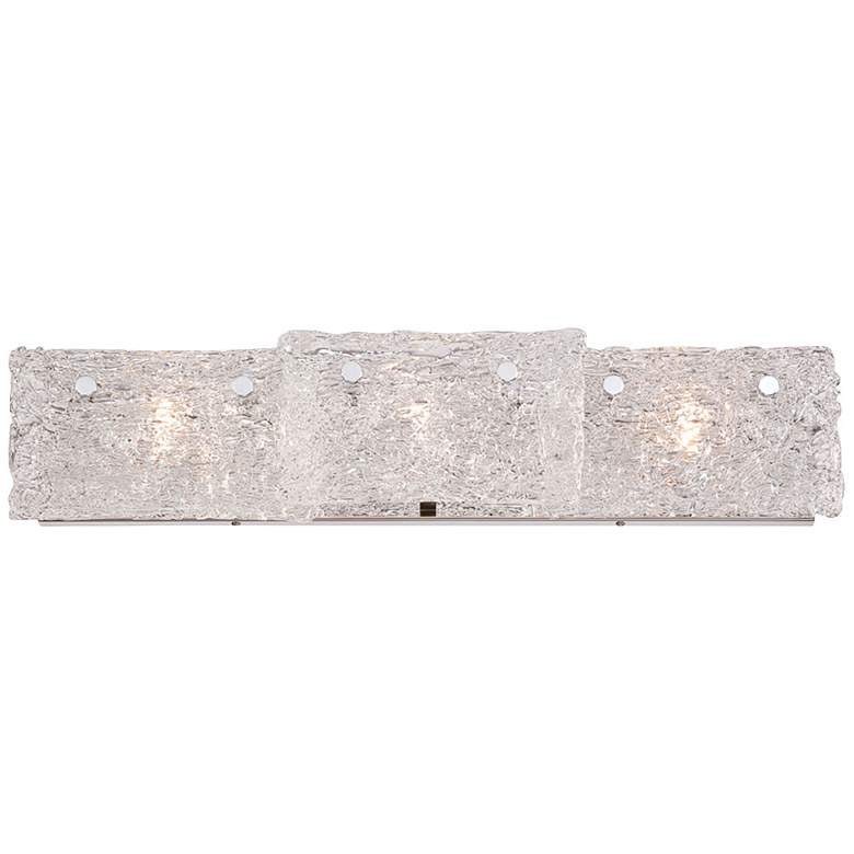 Image 1 Eurofase Caramico 27 1/4 inchW 3-Light Ice Glass Bath Light