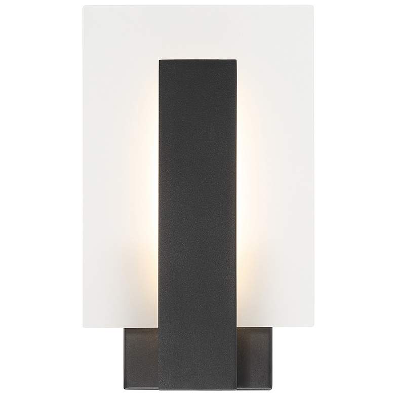 Image 1 Eurofase Carta 12" High Black Metal LED Outdoor Wall Sconce