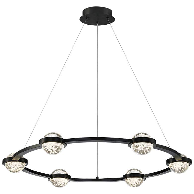 Image 2 Eurofase Circolo 35 1/2" Wide Black 6 Light LED Chandelier